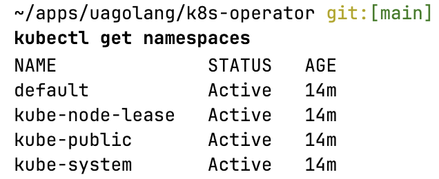 Cluster namespaces list - all is okay!